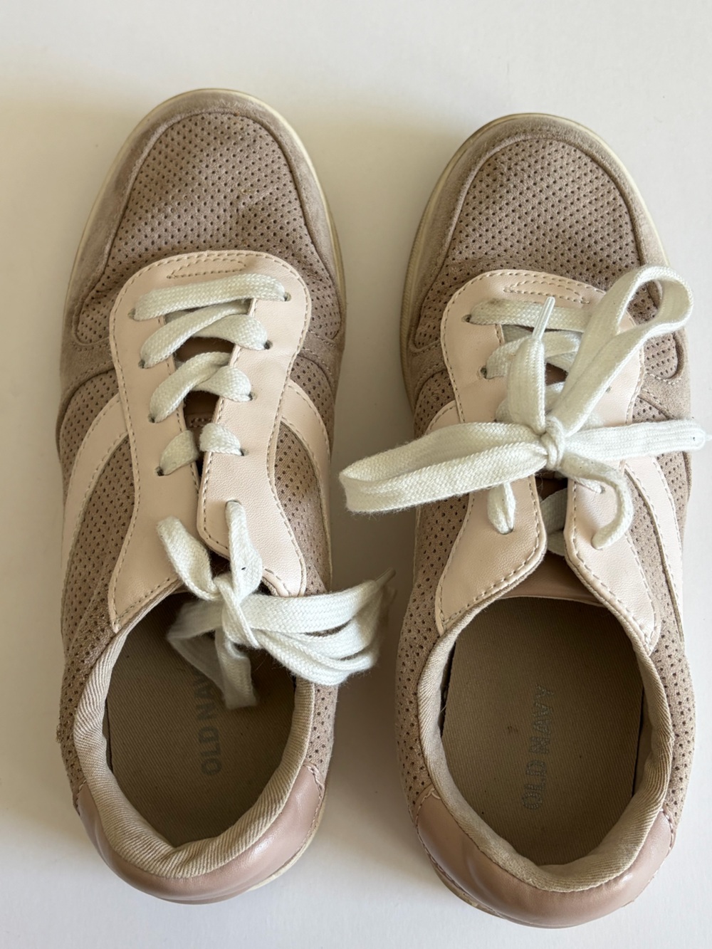 Old Navy Beige and Light Pink Women's Sneakers